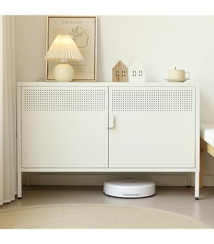 Amazon｜KJUUJEキャビネット スチール メタル 金属製 扉付き テレビ台